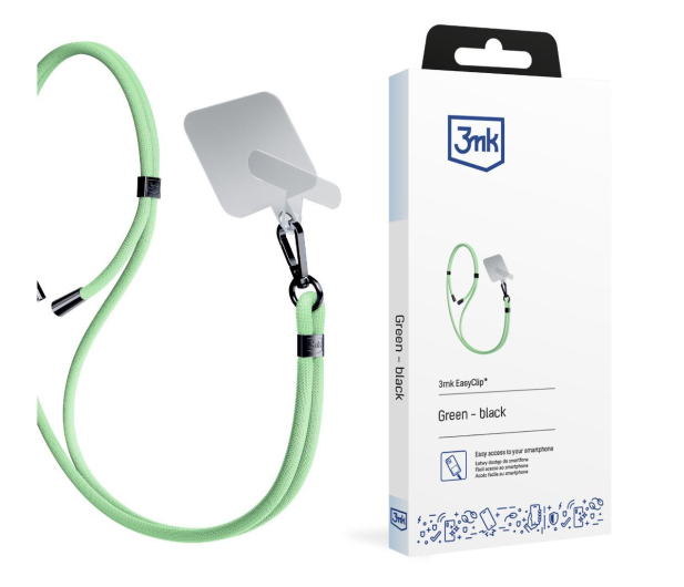 3MK Sznurek do Etui EasyClip Green (black) 5903108568630 - 1267326 - zdjęcie 2